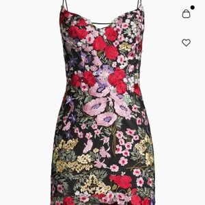 Mac Duggal Floral Print Mini Dress NWT